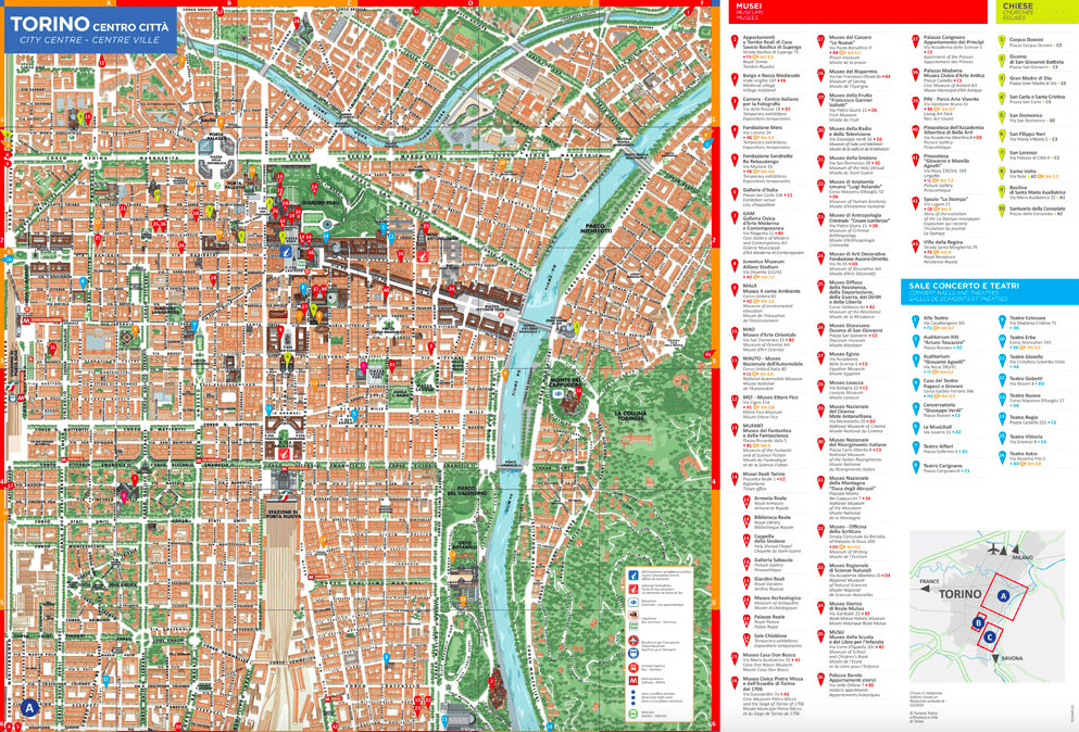 北義【皮埃蒙特】Piedmont•Pinerolo|葡萄酒莊Marronl La Morra Cantina con Cueina品酒之旅•著名酒款 —【杜林】Torino|聖卡洛廣場Piazza San Carlo•安托內利尖塔Mole Antonelliana 13 Torino Map city centre