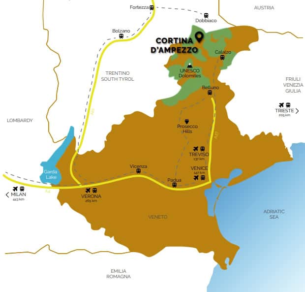 Cortina d’Ampezzo交通連結