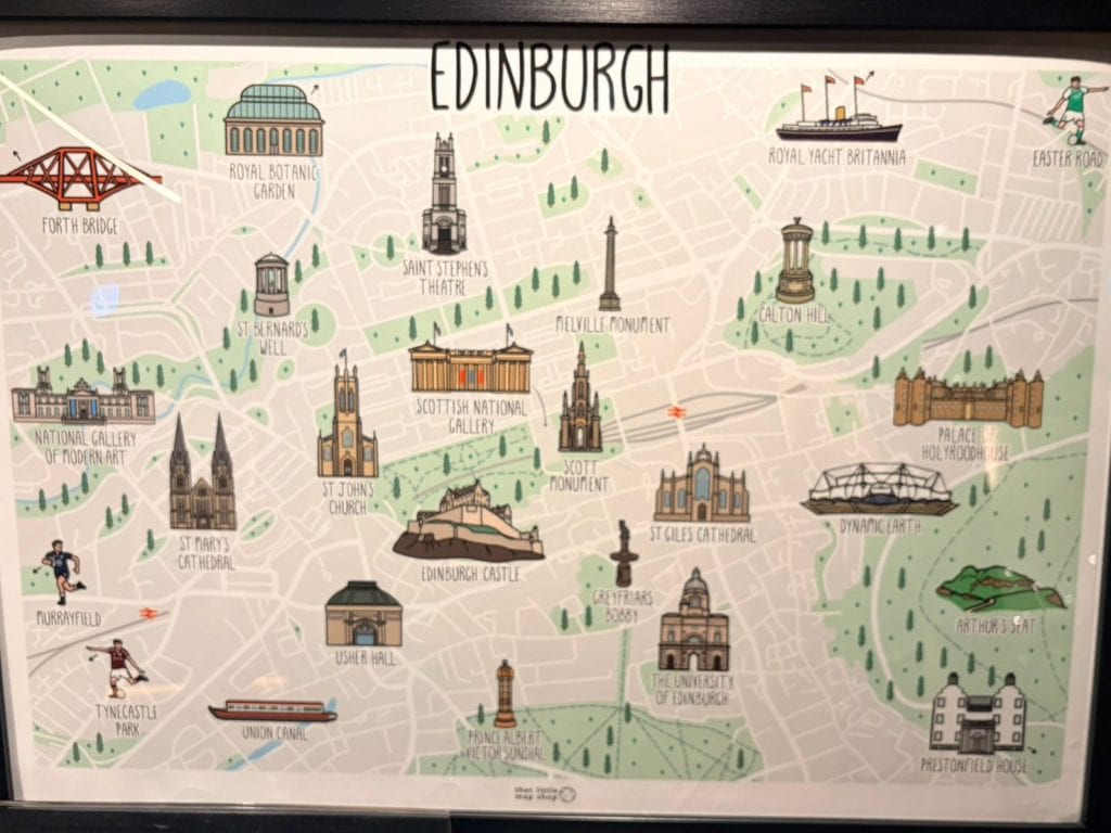 英國【愛丁堡】Edinburgh|愛丁堡推薦必看景點Top15 in Edinburgh City|愛丁堡皇家英里Edinburgh Royal Mile、Scott Monument、St Giles’Cathedra|卡爾頓山丘Calton Hill、Glenkinchie威士忌酒廠|英國的北方雅典Athens of the North 3 Edinburgh Illustrated Map