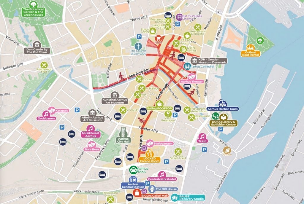 丹麥【奧胡斯】Aarhus|奧胡斯交通、行程規劃、市區半日遊|推薦Aarhus Street Food|蘇醒奧胡斯飯店 Wakeup Aarhus 2 Aarhus map