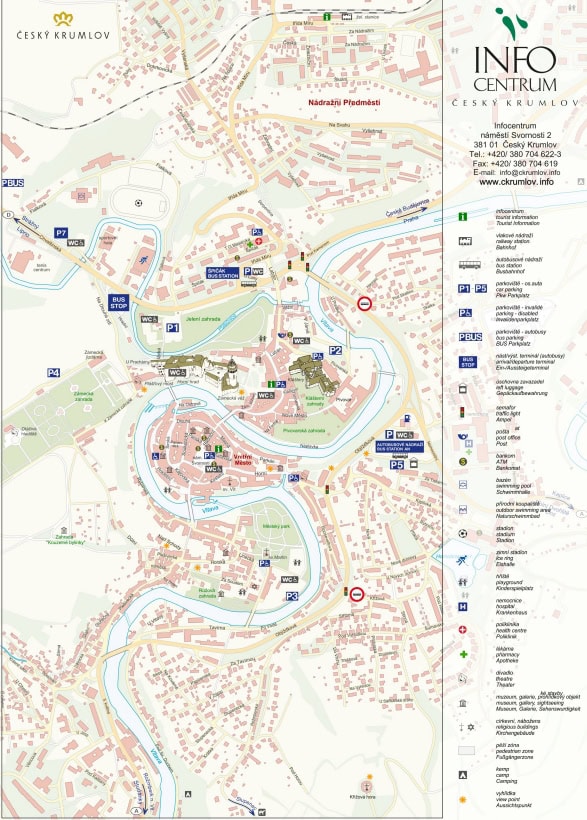 【捷克近郊一日遊】Czech Republic City|特爾奇Telč-卡蘿維瓦利Karlovy Vary-克倫洛夫CK小鎮Český Krumlov|Czech-Republic 4-day guided tour 15 Český Krumlov map