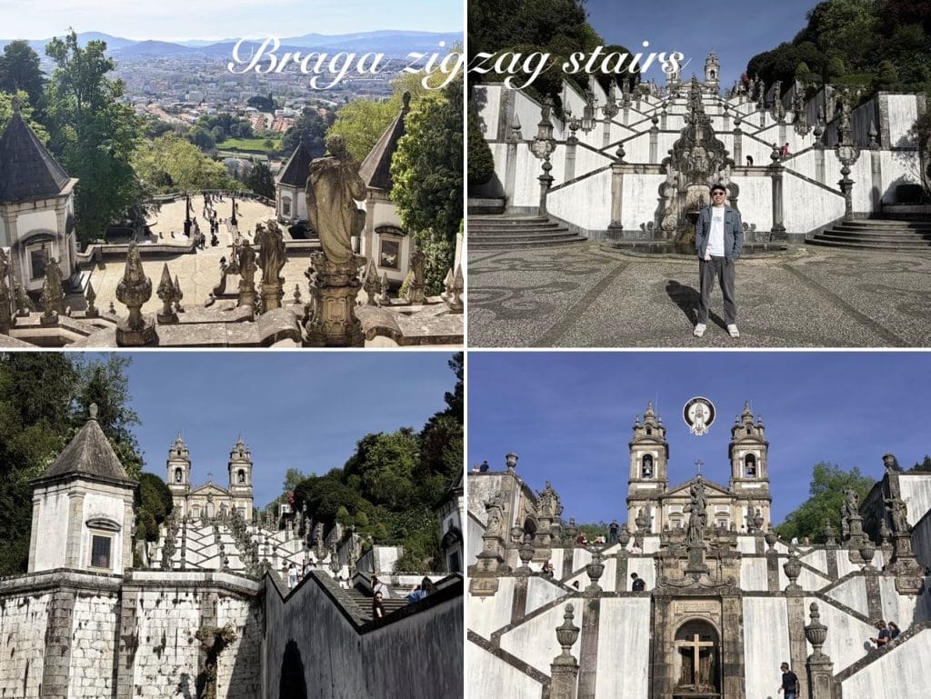 葡萄牙【基馬拉斯Guimaraes】Castelo de Guimarães →【布拉加Braga】Bom Jesus Funicular、Bom Jesus do Monte|飯店Hotel Grao Vasco 7 zigzag stairs
