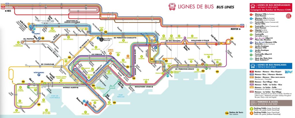 Monaco bus map